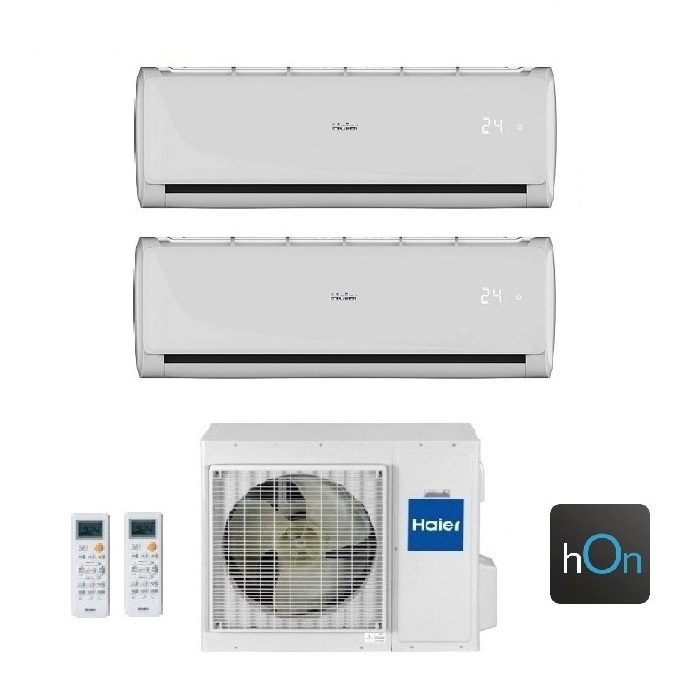 CLIMATIZZATORE CONDIZIONATORE DUAL SPLIT INVERTER HAIER TUNDRA PLUS R-32 7000+12000 CON 2U40S2SM1FA WI-FI INTEGRATO 7+12 - NEW