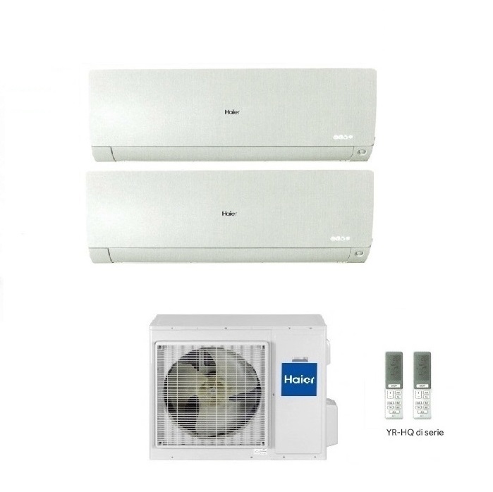CLIMATIZZATORE CONDIZIONATORE HAIER DUAL SPLIT INVERTER FLEXIS PLUS WHITE R-32 7000+12000 CON 2U40S2SM1FA WI-FI hOn NEW  - 7+12