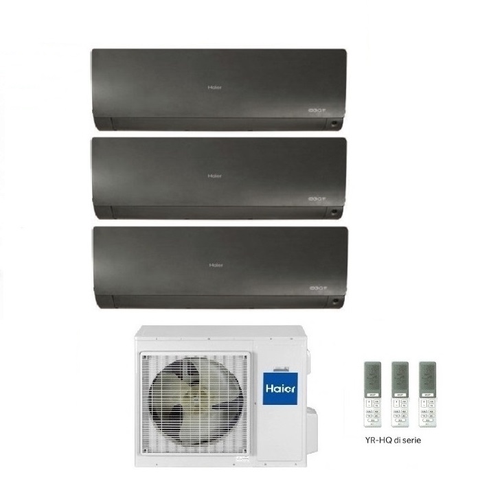 CLIMATIZZATORE CONDIZIONATORE HAIER TRIAL SPLIT INVERTER FLEXIS PLUS BLACK R-32 7000+7000+7000 CON 3U55S2SR3FA WI-FI hOn - NEW -7+7+7