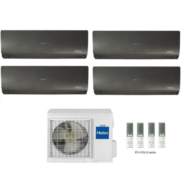 CLIMATIZZATORE CONDIZIONATORE HAIER QUADRI SPLIT INVERTER FLEXIS PLUS BLACK R-32 7000+9000+9000+12000 CON 4U85S2SR3FA WI-FI hOn - NEW -7+9+9+12