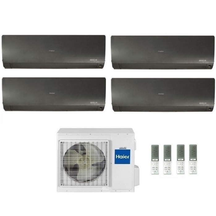 CLIMATIZZATORE CONDIZIONATORE HAIER QUADRI SPLIT INVERTER FLEXIS PLUS BLACK R-32 9000+9000+12000+12000 CON 4U75S2SR3FA WI-FI hOn - NEW -9+9+12+12