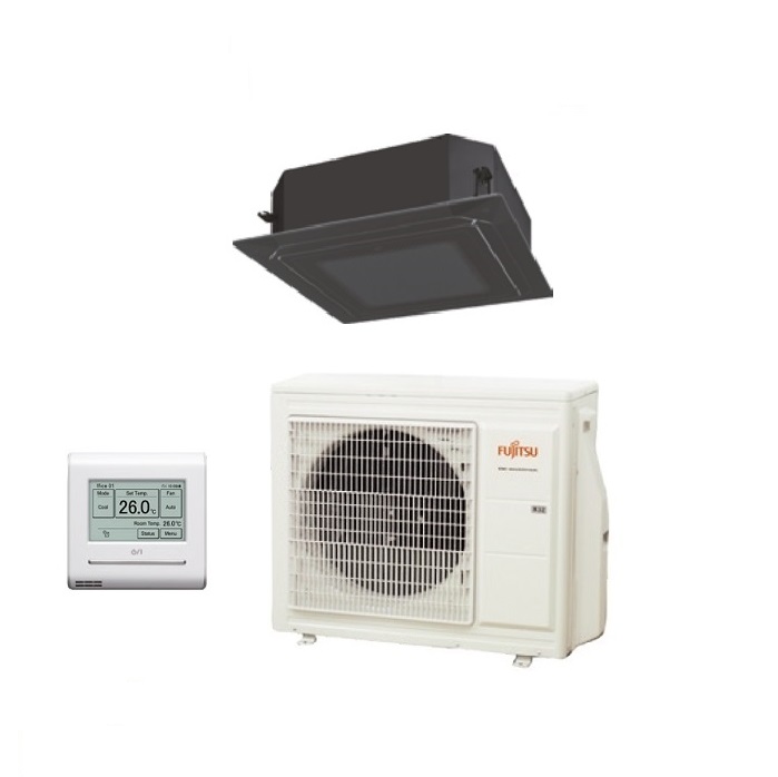 CLIMATIZZATORE CONDIZIONATORE FUJITSU SPLIT CASSETTA KR CIRCULAR FLOW INVERTER AUXG18KRLB 18000 BTU MONOFASE CON FILOCOMANDO E GRIGLIA INCLUSI NERO