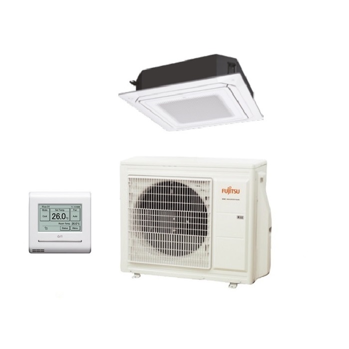 CLIMATIZZATORE CONDIZIONATORE FUJITSU SPLIT CASSETTA KR CIRCULAR FLOW INVERTER AUXG24KRLB 24000 BTU MONOFASE CON FILOCOMANDO E GRIGLIA INCLUSI BIANCO