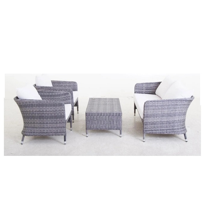 SALOTTO DA ESTERNO IN POLIRATTAN MODELLO RIVIERA COMPLETO DI CUSCINI IN POLIESTERE CON TELAIO IN ALLUMINIO CODICE 922-0225
