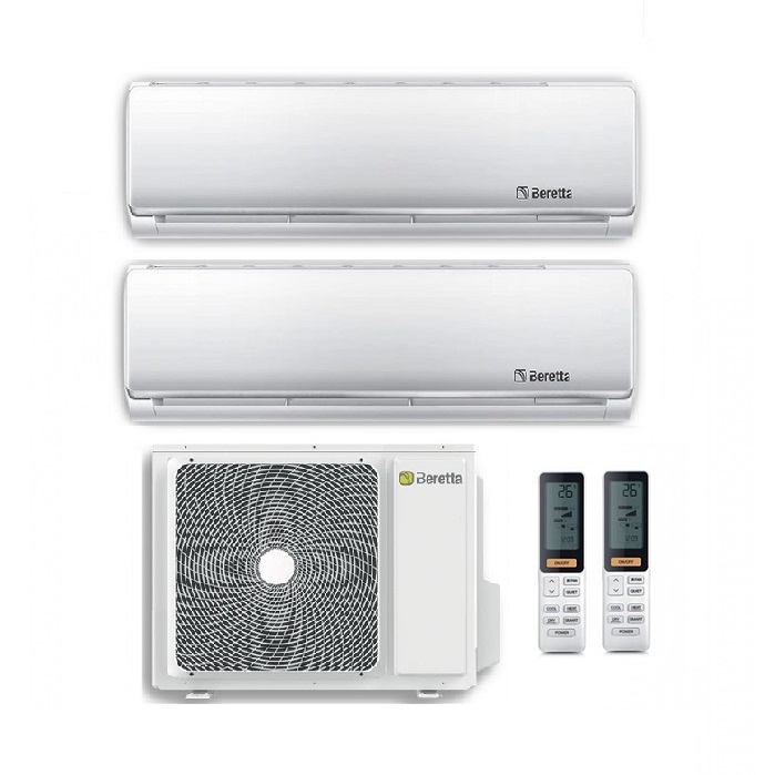 CLIMATIZZATORE CONDIZIONATORE BERETTA DUAL SPLIT INVERTER SERIE BREVA R-32 9000+9000 BTU WI-FI OPTIONAL 9+9- NEW