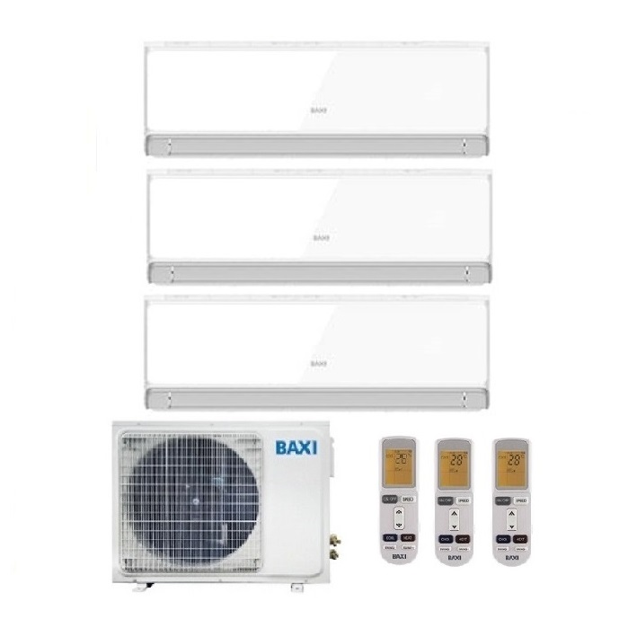 CLIMATIZZATORE CONDIZIONATORE BAXI INVERTER TRIAL SPLIT HALO BIANCO 9000+9000+9000 CON LSGT60-3M R-32 9+9+9 - NEW
