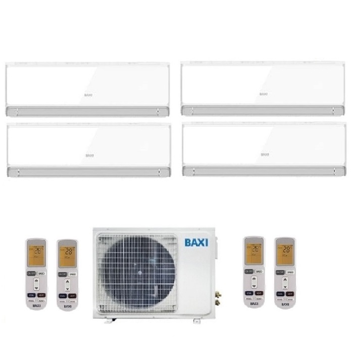 CLIMATIZZATORE CONDIZIONATORE BAXI INVERTER QUADRI SPLIT HALO BIANCO 9000+9000+9000+9000 CON LSGT100-4M R-329+9+9+9 - NEW