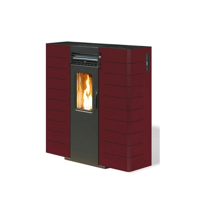 STUFA A PELLET CANALIZZATA KING SLIM 10 KW BORDEAUX COD. 17378