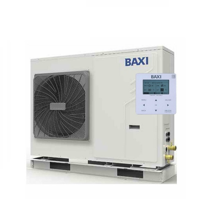 POMPA DI CALORE BAXI ARIA-ACQUA MONOBLOCCO MOD. AURIGA 8M-A R-32 MONOFASE  CON PANNELLO DI COMANDO A7750381