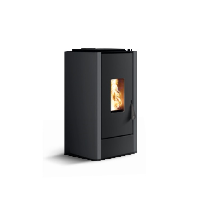 STUFA A PELLET TERMOVANA CASATELLI MOD. MATTIA 8 CON RIVESTIMENTO E TOP IN ACCIAIO VERNICIATO 7,2 KW COLORE ANTRACITE