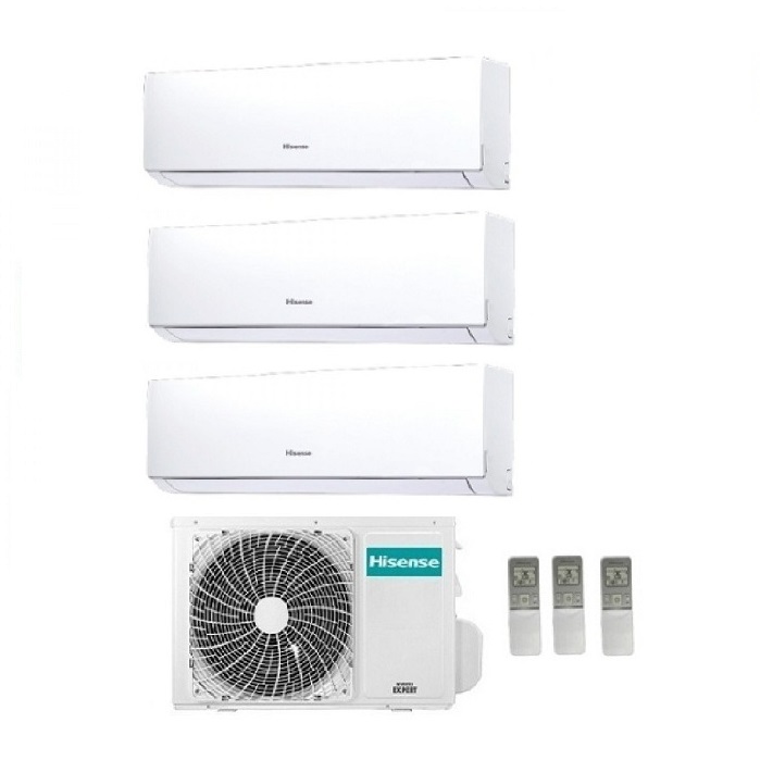 CLIMATIZZATORE CONDIZIONATORE HISENSE TRIAL SPLIT INVERTER SERIE NEW COMFORT 9000+9000+12000 CON 3AMW72U4RFA 9+9+12 A++ NEW