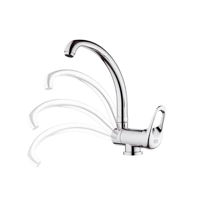 REMER MISCELATORE MONOCOMANDO MONOFORO 90° REMIX PER LAVELLO SOTTOFINESTRA R42R