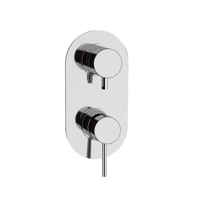 REMER MISCELATORE MONOCOMANDO REMER X-STYLE X92 PER DOCCIA CON DEVIATORE 2 VIE SU PIASTRA UNICA