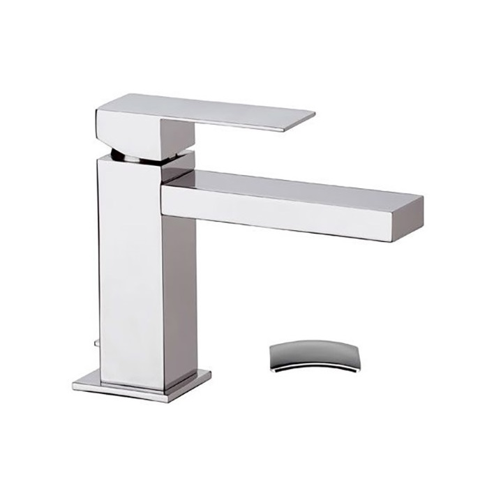 REMER MISCELATORE MONOCOMANDO Q-DESIGN QD10 PER LAVABO CON SCARICO QUADRATO