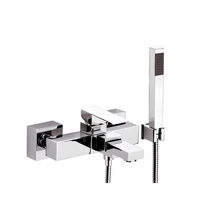 REMER MISCELATORE MONOCOMANDO Q-DESIGN QD02 PER VASCA CON KIT DOCCIA