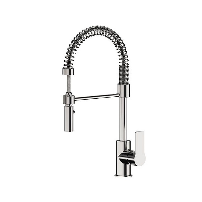 REMER MISCELATORE MONOCOMANDO ENERGY EY77E PER LAVELLO CON FLESSIBILE A MOLLA E DOCCETTA ESTRAIBILE