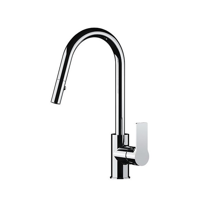 REMER MISCELATORE MONOCOMANDO ENERGY EY84DJ PER LAVELLO CON CANNA ALTA GIREVOLE E DOCCETTA ESTRAIBILE