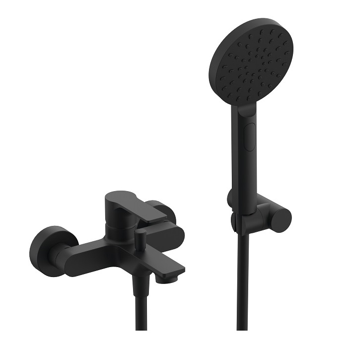 REMER MISCELATORE MONOCOMANDO ENERGY EY02NO PER VASCA CON DEVIATORE INTEGRATO - NERO OPACO