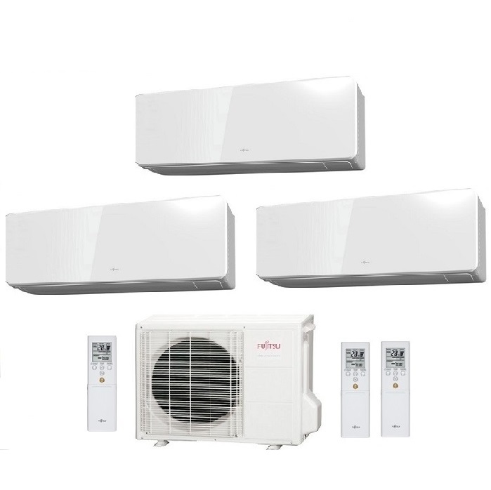 CLIMATIZZATORE CONDIZIONATORE FUJITSU TRIAL SPLIT PARETE INVERTER SERIE KG 7000+7000+12000 BTU con AOYG18KBTA3 7+7+12