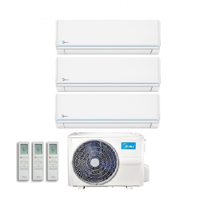 CLIMATIZZATORE CONDIZIONATORE MIDEA TRIAL SPLIT INVERTER EVOLUTION R-32 9000+9000+12000 BTU CON M3OF-27HFN8-Q WI-FI INCLUSO- NEW - 9+9+12