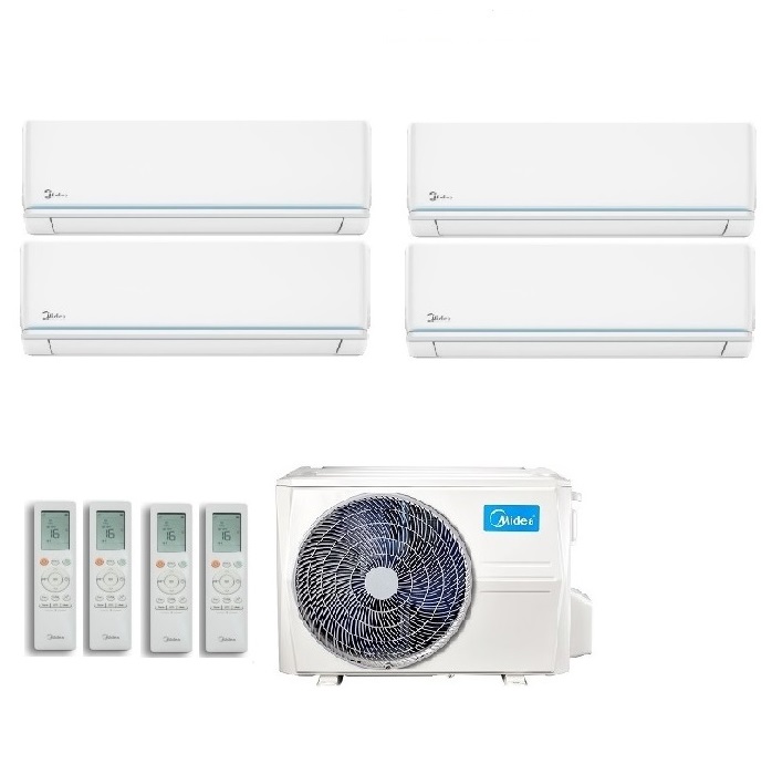 CLIMATIZZATORE CONDIZIONATORE MIDEA QUADRI SPLIT INVERTER EVOLUTION R-32 9000+9000+12000+12000 BTU CON M4OE-28HFN8-Q WI-FI INCLUSO- NEW - 9+9+12+12