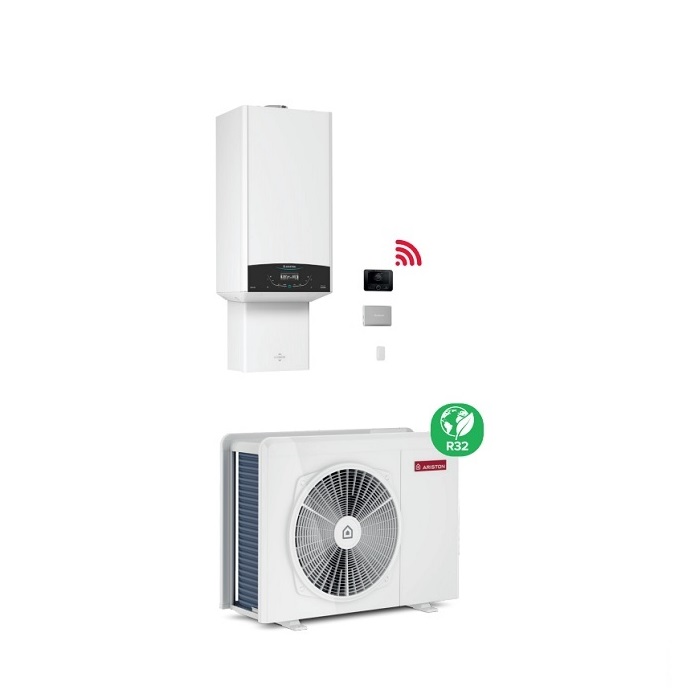 ARISTON GENUS ONE HYBRYD NET R-32 35/150 KW COMPLETA DI KIT SCARICO FUMI CALDAIA A CONDENSAZIONE CON POMPA DI CALORE INTEGRATA – SISTEMA IBRIDO 3302507