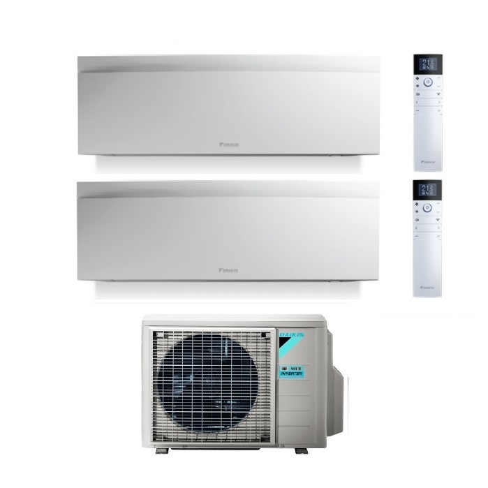 CLIMATIZZATORE CONDIZIONATORE DAIKIN DUAL SPLIT INVERTER serie 3 FTXJ R-32 EMURA III BIANCO Bluevolution 9000+18000 con 2MXM68N WI-FI INCLUSO - NEW -9+18