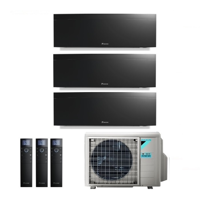 CLIMATIZZATORE CONDIZIONATORE DAIKIN TRIAL SPLIT INVERTER serie 3 FTXJ R-32 EMURA III NERO Bluevolution 9000+12000+18000 con 3MXM68N9 WI-FI INCLUSO - NEW -9+12+18