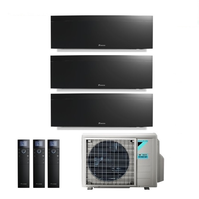 CLIMATIZZATORE CONDIZIONATORE DAIKIN TRIAL SPLIT INVERTER serie 3 FTXJ R-32 EMURA III NERO Bluevolution 9000+15000+15000 con 3MXM68N9 WI-FI INCLUSO - NEW -9+15+15