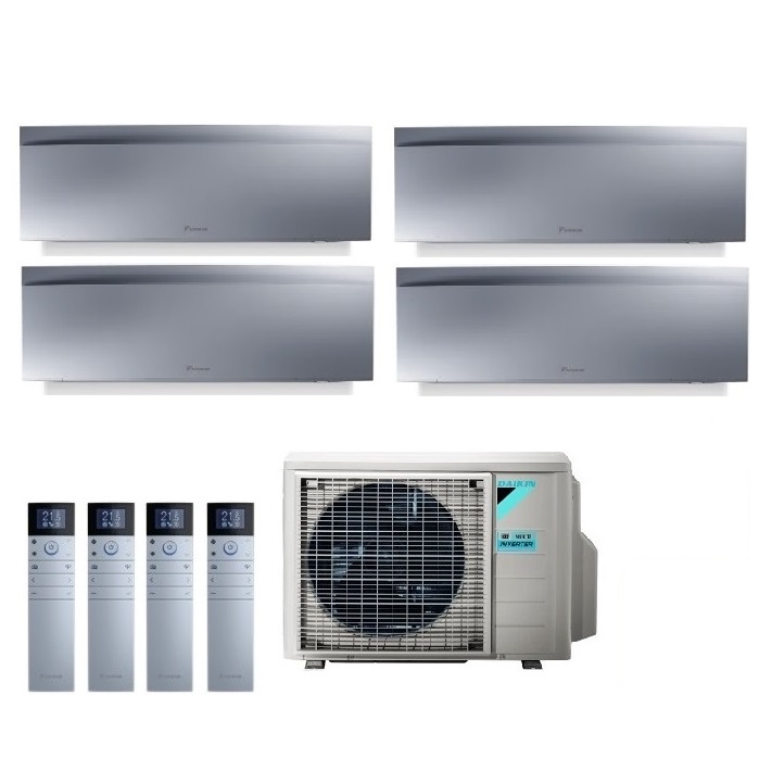 CLIMATIZZATORE CONDIZIONATORE DAIKIN QUADRI SPLIT INVERTER serie 3 FTXJ R-32 EMURA III ARGENTO Bluevolution 7000+7000+7000+18000 con 4MXM68N9 WI-FI INCLUSO - NEW -7+7+7+18