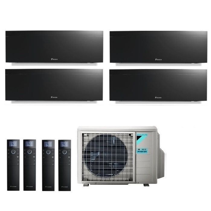 CLIMATIZZATORE CONDIZIONATORE DAIKIN QUADRI SPLIT INVERTER serie 3 FTXJ R-32 EMURA III NERO Bluevolution 7000+7000+9000+15000 con 4MXM68N9 WI-FI INCLUSO - NEW -7+7+9+15