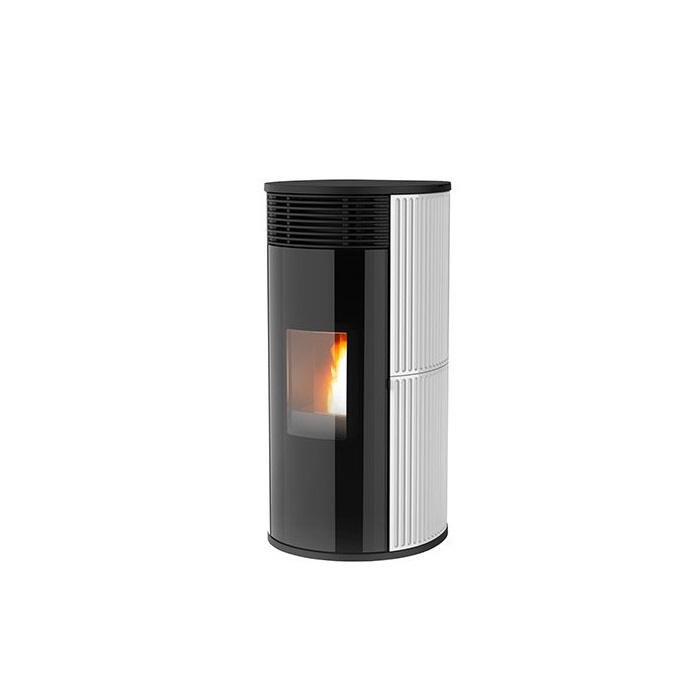 STUFA A PELLET IDRO MCZ PAD LINE HYDROMATICA 24 KW M2 IN CERAMICA RIGATA COLORE WHITE - NEW COD. 7121031