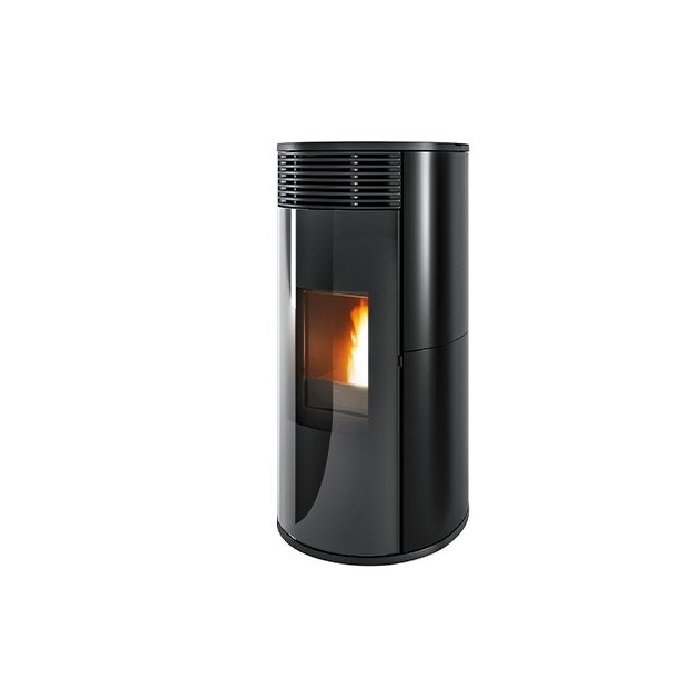 STUFA A PELLET IDRO MCZ PAD PLAIN HYDROMATICA 18 KW M2 IN CERAMICA LISCIA COLORE BLACK - NEW COD. 7121030