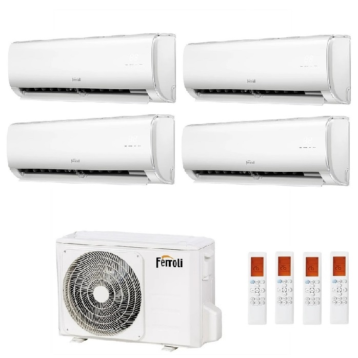 CLIMATIZZATORE CONDIZIONATORE FERROLI QUADRI SPLIT INVERTER R-32 SERIE GIADA M 9000+9000+9000+9000 con 28-4 WI-FI INTEGRATO - NOVITA'