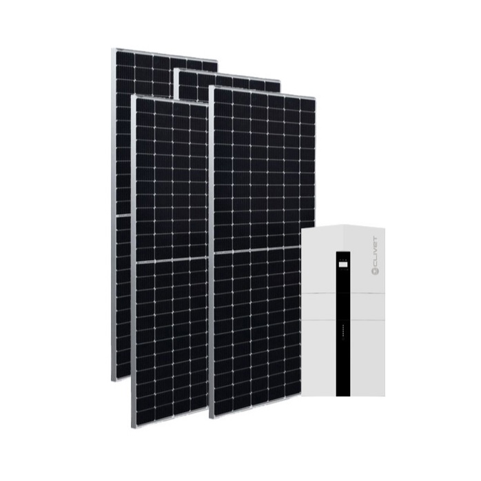 KIT FOTOVOLTAICO DA 4,92 KW COMPOSTO DA SISTEMA DI ACCUMULO ELETTRICO CLIVET SINERGY 51.05 PACCO BATTERIA DA 5 KWH CON INVERTER MONOFASE DA 5 KW PIÙ PANNELLI SOLARI MONOCRISTALLINI SUNTECH ULTRA V PRO MINI DA 410 W