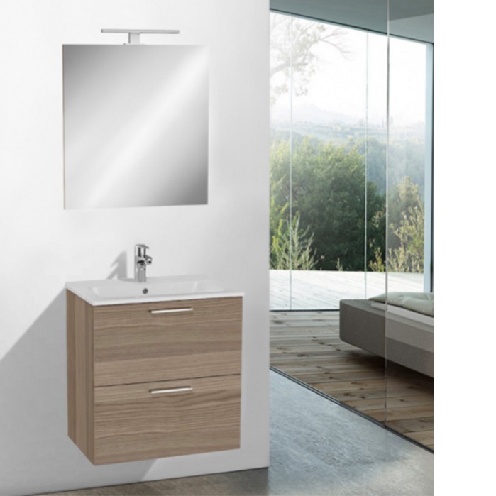 VITRA MOBILE BASIC SOTTOLAVABO SERIE MIA DA 80 CM CORDOBA CON SPECCHIO E LED - 75101