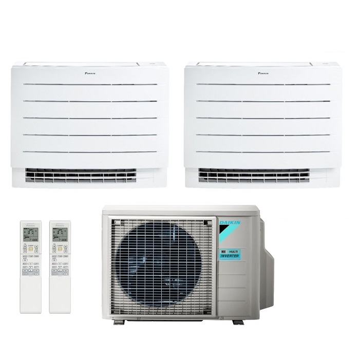 CLIMATIZZATORE CONDIZIONATORE DAIKIN A PAVIMENTO DUAL SPLIT SERIE PERFERA FVXM-A 9000+9000 CON 2MXM50M/N R-32 WI-FI INTEGRATO 9+9 CON TELECOMANDO AD INFRAROSSI INCLUSO GARANZIA ITALIANA - NEW
