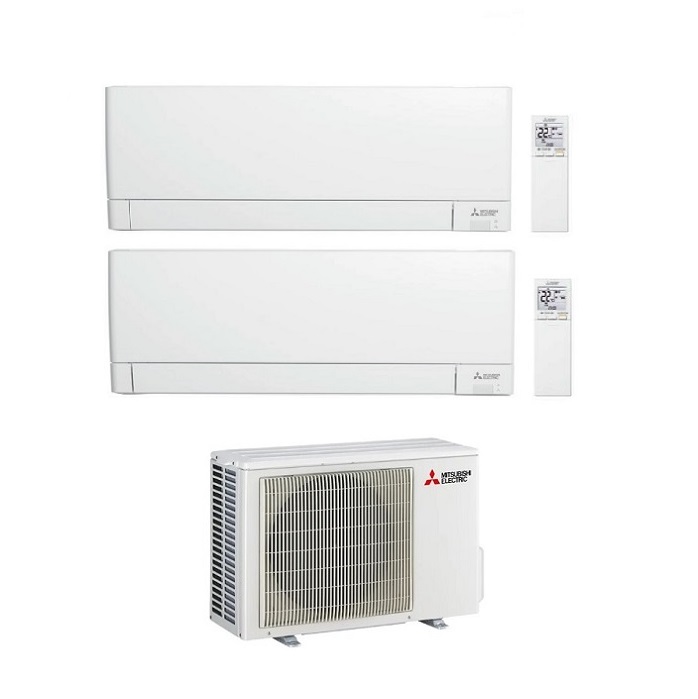 CLIMATIZZATORE CONDIZIONATORE MITSUBISHI ELECTRIC DUAL SPLIT INVERTER LINEA PLUS SERIE MSZ-AY 12000+18000 BTU CON MXZ-2F53VF WI-FI INTEGRATO R-32 12+18 A++