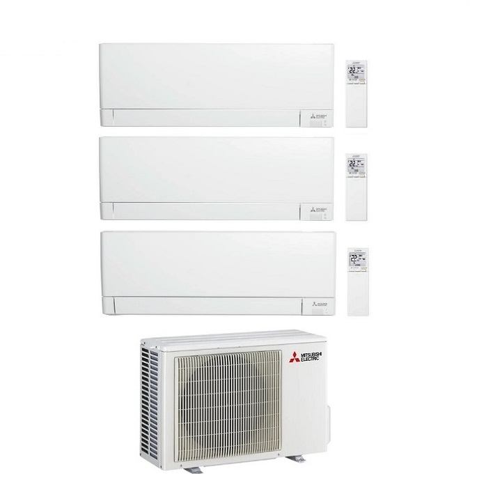 CLIMATIZZATORE CONDIZIONATORE MITSUBISHI ELECTRIC TRIAL SPLIT INVERTER LINEA PLUS SERIE MSZ-AY 9000+12000+18000 BTU CON MXZ-3F68VF WI-FI INTEGRATO R-32 9+12+18