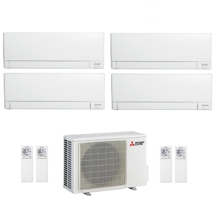 CLIMATIZZATORE CONDIZIONATORE MITSUBISHI ELECTRIC QUADRI SPLIT INVERTER LINEA PLUS SERIE MSZ-AY 9000+9000+9000+9000 BTU CON MXZ-4F80VF WI-FI INTEGRATO R-32 9+9+9+9