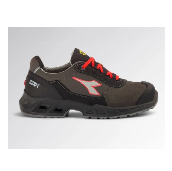 SCARPE ANTINFORTUNISTICA DIADORA UTILITY SHARK STABLE IMPACT LEAT LOW  S3 SRC ESD - COLORE NERO/ROSSO FLUO cod. 701.179899