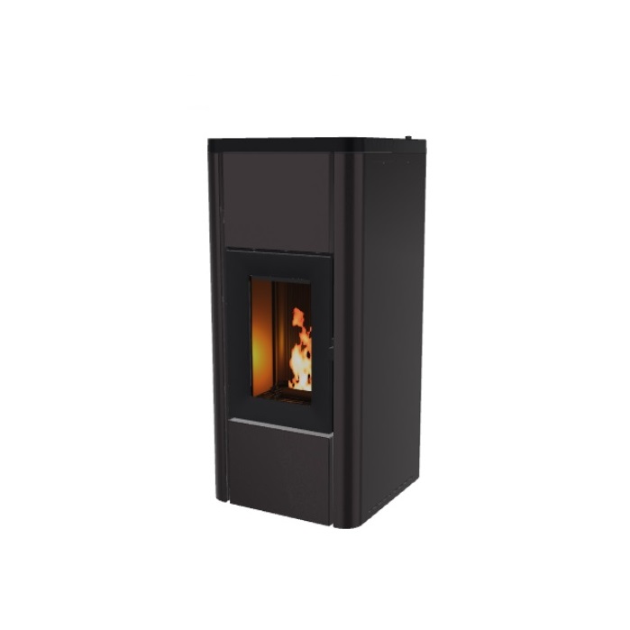 STUFA A PELLET AD ARIA VENTILATA MCZ MIDA AIR 8 S1 - 8 KW  IN ACCIAIO E GHISA COLORE DARK COD. 7122016