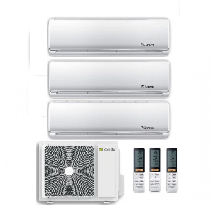 CLIMATIZZATORE CONDIZIONATORE BERETTA TRIAL SPLIT INVERTER SERIE BREVA R-32 9000+9000+12000 BTU WI-FI OPTIONAL 9+9+12- NEW