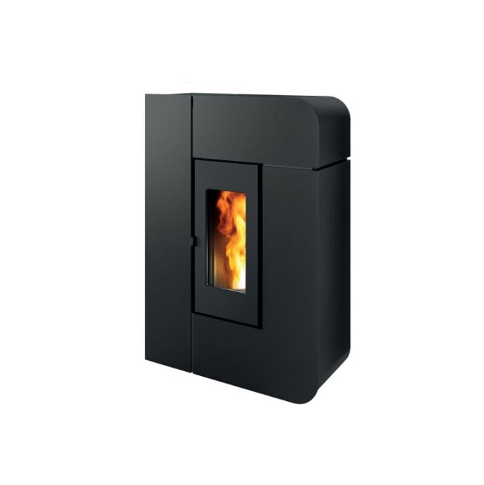 STUFA A PELLET SLIM VENTILATA MCZ ALEA AIR 7 S1 7 KW IN ACCIAIO COLORE NERA