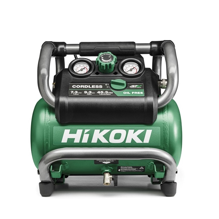 HIKOKI COMPRESSORE CORDLESS BRUSHLESS EC36DA - 36 V - 7,3 L - CORPO MACCHINA EC36DA + KIT 2 BATTERIE E CARICABATTERIA BSL 36A18X