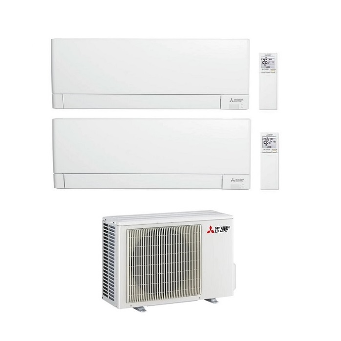 CLIMATIZZATORE CONDIZIONATORE MITSUBISHI ELECTRIC DUAL SPLIT INVERTER LINEA PLUS SERIE MSZ-AY 9000+9000 BTU CON MXZ-2F33VF WI-FI INTEGRATO R-32 9+9 A++