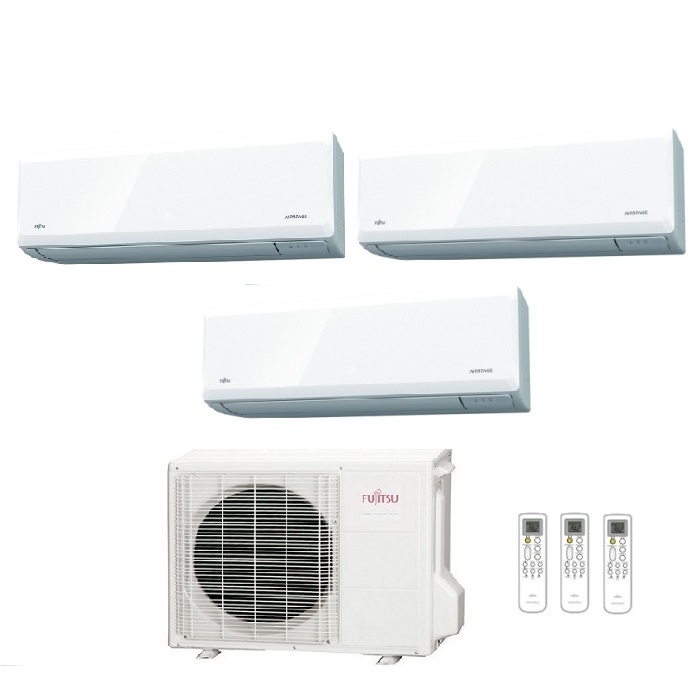 CLIMATIZZATORE CONDIZIONATORE FUJITSU TRIAL SPLIT INVERTER SERIE KNCA 7000+12000+12000 CON AOYG24KGTB2 – NEW R-32 WI-FI INTEGRATO KN 7+12+12