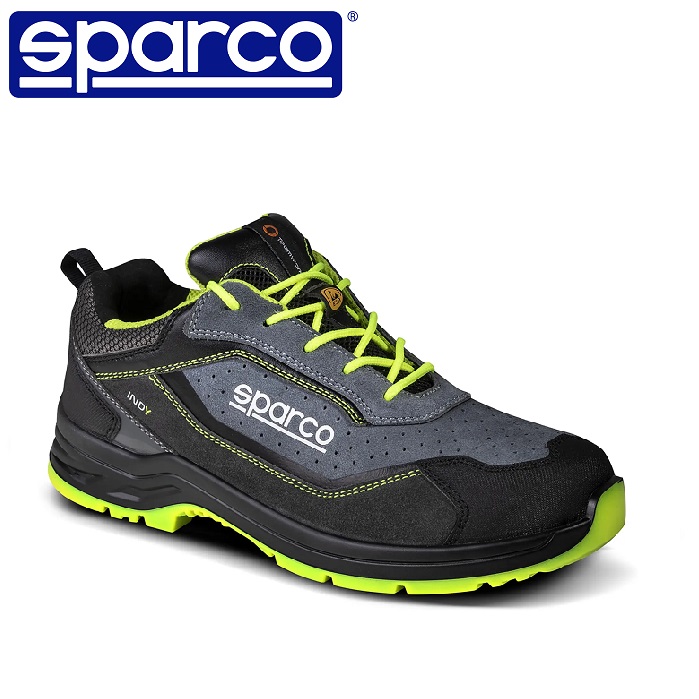 SCARPE ANTINFORTUNISTICA SPARCO TEAMWORK  INDY LINE TEXAS ESD S1PS SR LG COLORE GRIGIO SCURO/GIALLO FLUO COD.07538GSGF