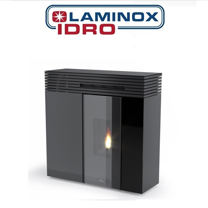 STUFA A PELLET CANALIZZATA LAMINOX VERONICA GHOST AIR N BLACK LINE 10,5 KW COLORE NERO LUCIDO - NEW