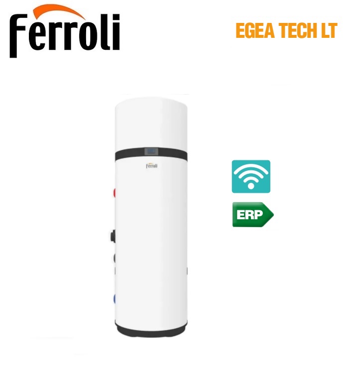 SCALDACQUA A POMPA DI CALORE FERROLI EGEA TECH LT 120 CON ACCUMULO 120L CON WI-FI INTEGRATO COD. 2CP0021F